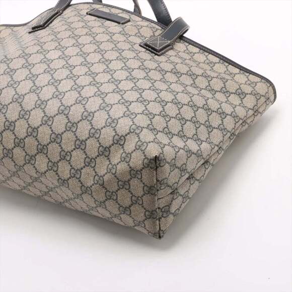 Gucci GG Supreme 211137 Leather Tote Bag Shoulder Navy Men's - Picture 3 of 14